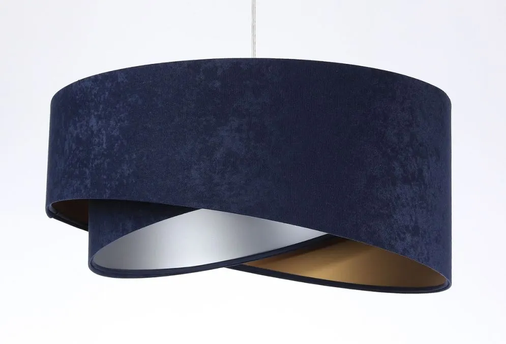 Lampa wisząca AGAU granatowa welurowa do salonu | MIRAT. w stylu  kolekcja