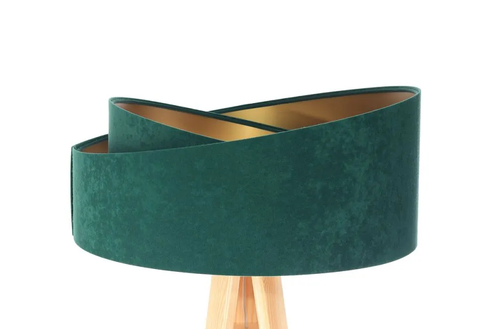 Lampa stojąca GEMSTONE zielona/sosna na trójnogu | MIRAT.