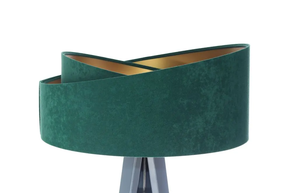 Lampa stojąca GEMSTONE zielona/szara asymetryczna welurowa | MIRAT.