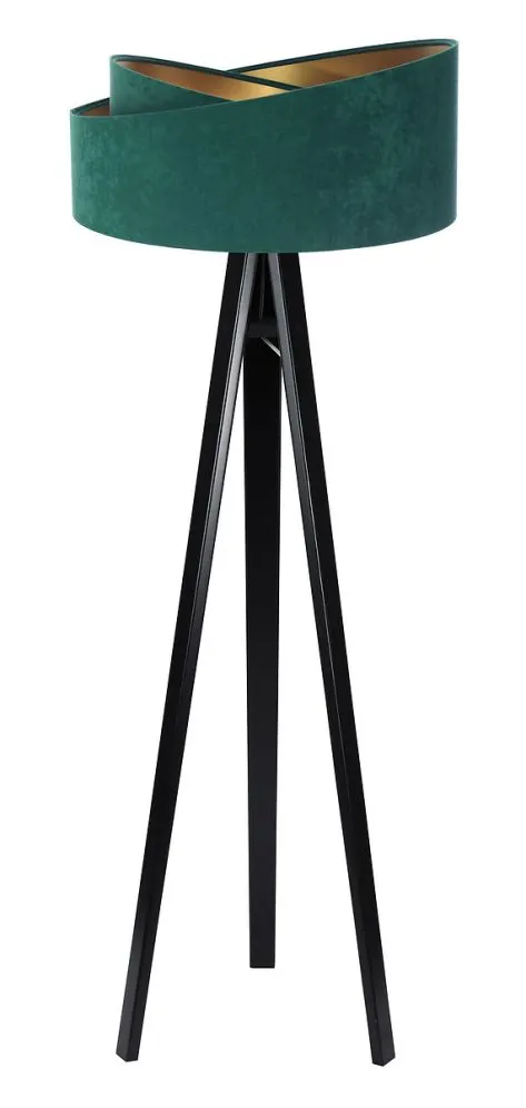 Lampa stojąca GEMSTONE zielona/czarna podłogowa do salonu | MIRAT.