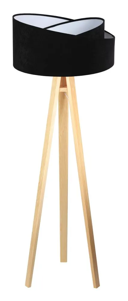 Lampa stojąca GEMSTONE czarna/sosna podłogowa do biura | MIRAT.