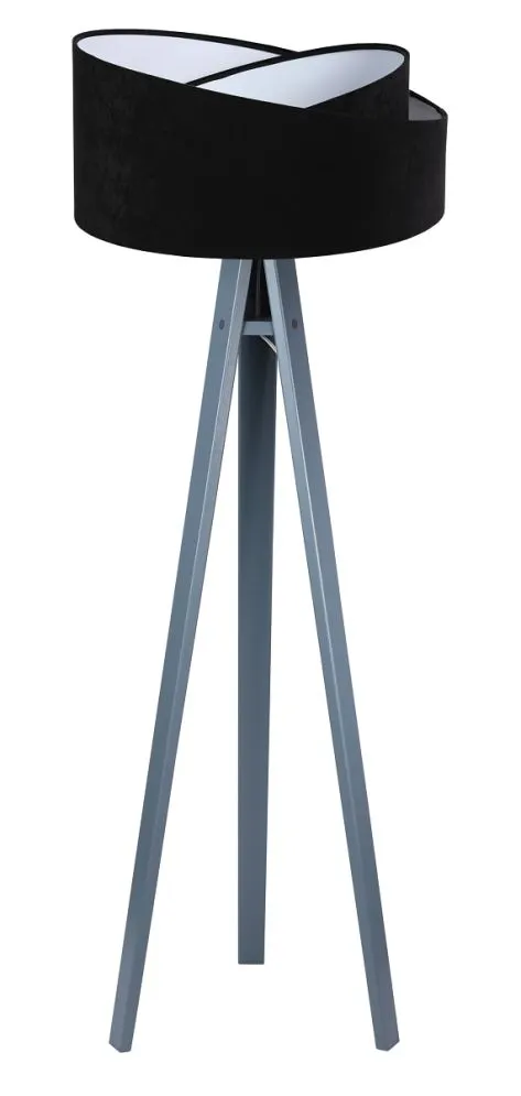 Lampa stojąca GEMSTONE czarna/szara z włącznikiem nożnym | MIRAT.