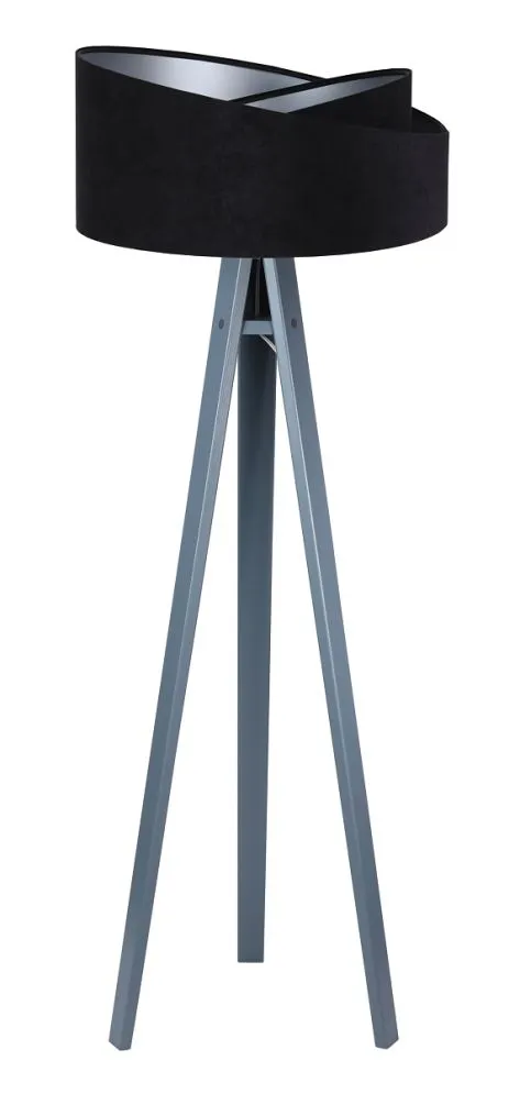 Lampa stojąca GEMSTONE czarna/srebrna/szara asymetryczna | MIRAT.