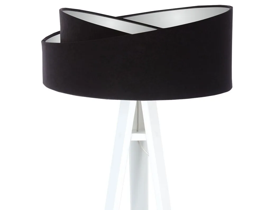 Lampa stojąca GEMSTONE czarna/srebrna/biała podłogowa | MIRAT.