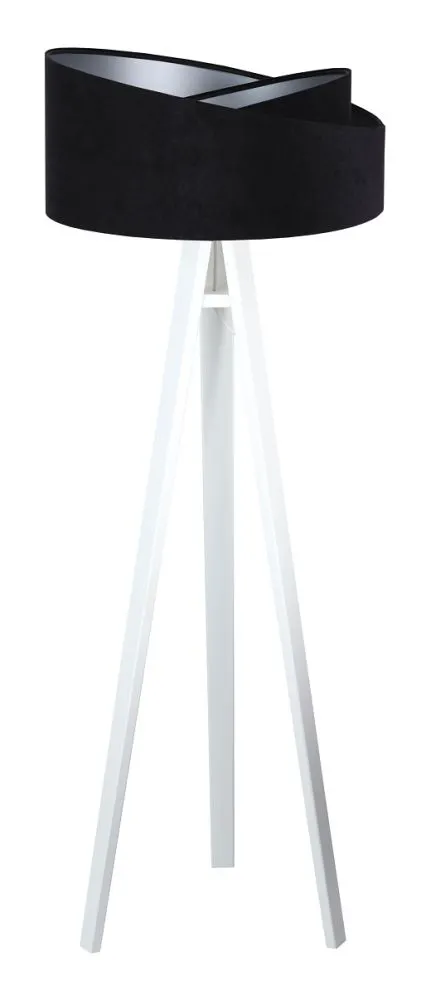 Lampa stojąca GEMSTONE czarna/srebrna/biała podłogowa | MIRAT.