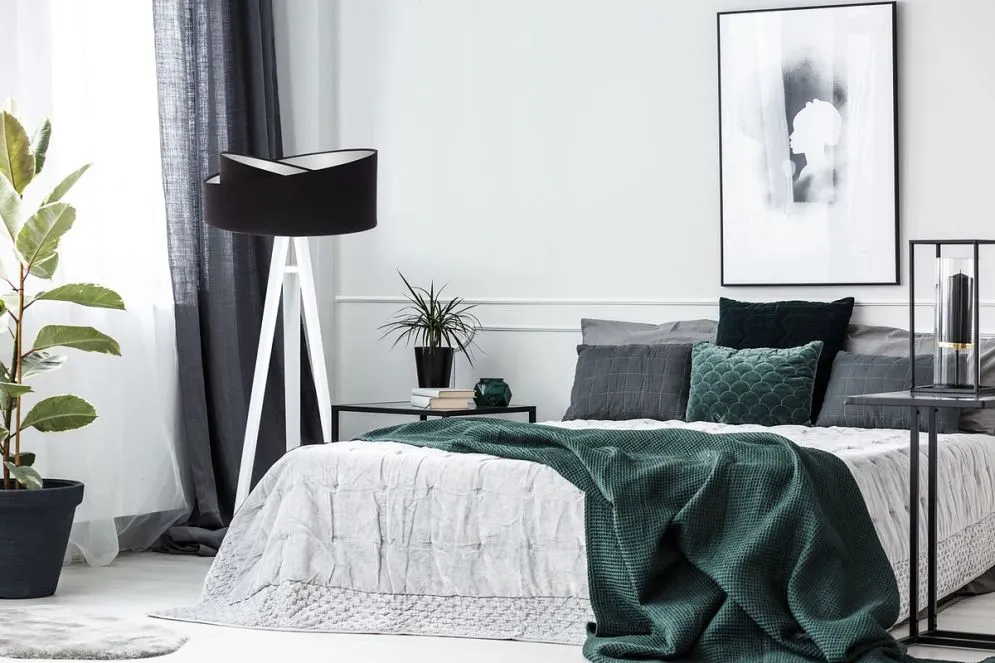 Lampa stojąca GEMSTONE czarna/srebrna/biała podłogowa | MIRAT.