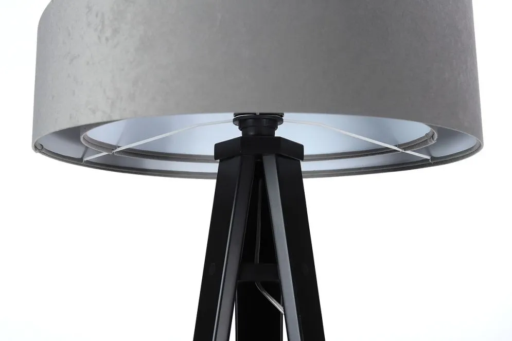 Lampa stojąca GEMSTONE szara/biała/czarna welurowa nowoczesna | MIRAT.