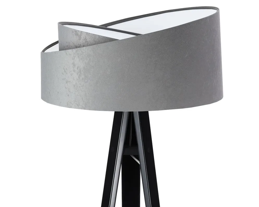Lampa stojąca GEMSTONE szara/biała/czarna welurowa nowoczesna | MIRAT.