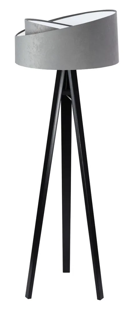 Lampa stojąca GEMSTONE szara/biała/czarna welurowa nowoczesna | MIRAT.