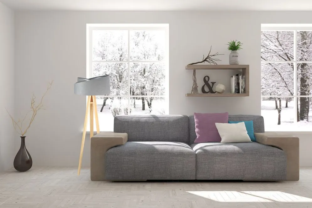 Lampa stojąca GEMSTONE szara/srebrna/sosna do salonu | MIRAT.