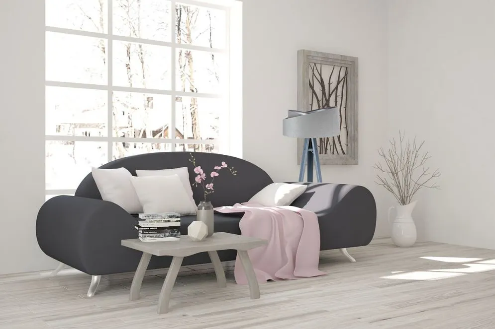 Lampa stojąca GEMSTONE szara/srebrna w stylu skandynawskim | MIRAT.