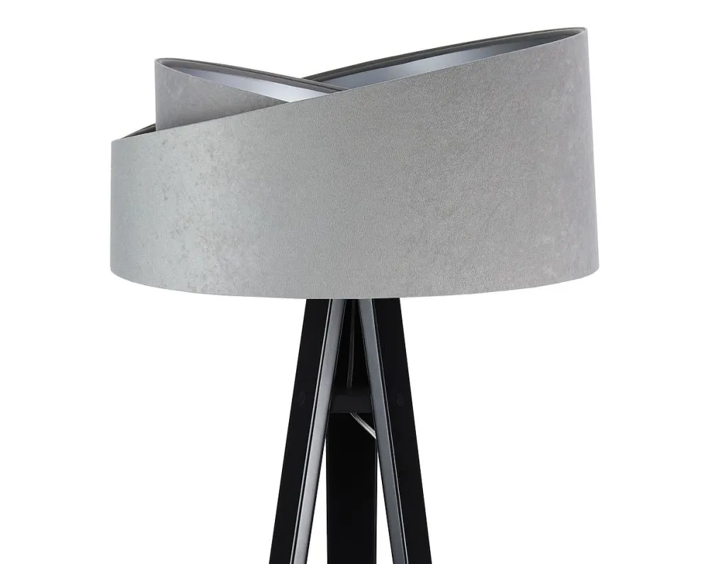 Lampa stojąca GEMSTONE szara/srebrna/czarna asymetryczna | MIRAT.