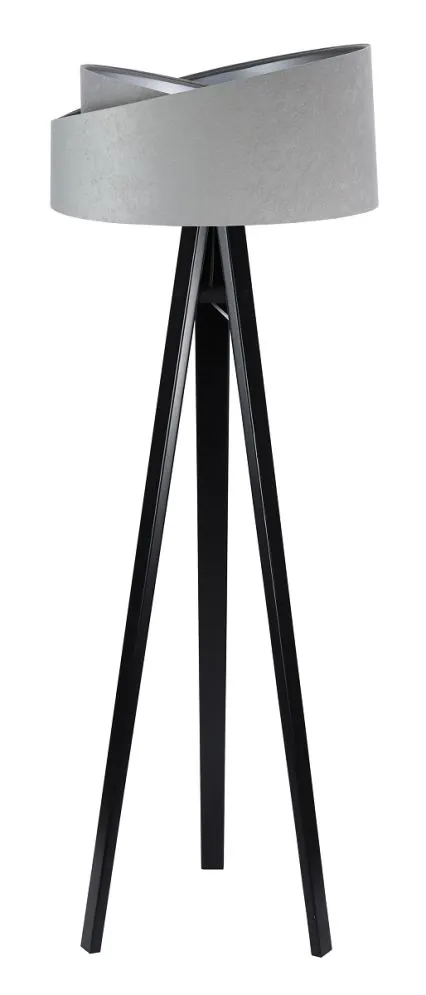 Lampa stojąca GEMSTONE szara/srebrna/czarna asymetryczna | MIRAT.