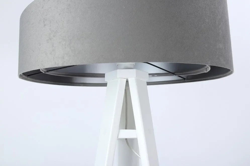 Lampa stojąca GEMSTONE szara/srebrna/biała polskiej produkcji | MIRAT.