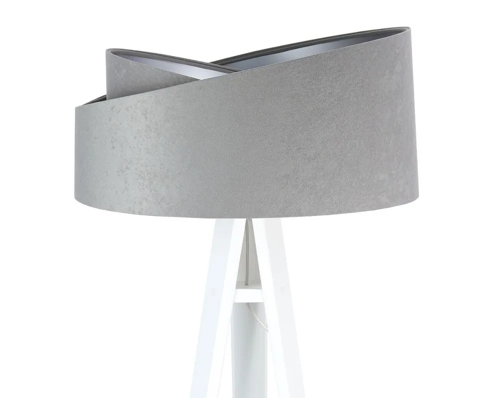 Lampa stojąca GEMSTONE szara/srebrna/biała polskiej produkcji | MIRAT.