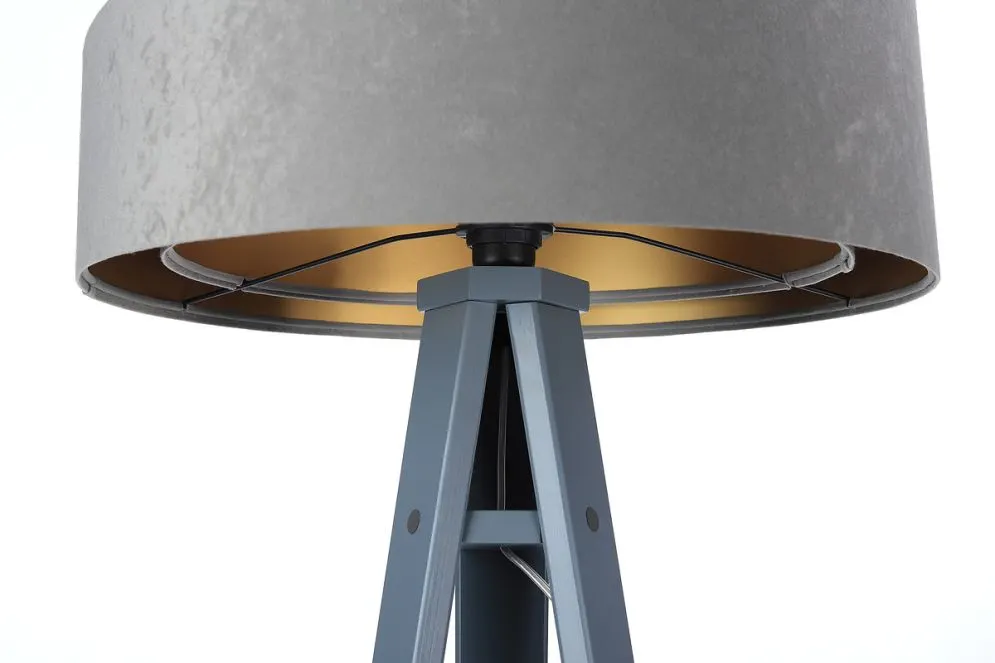 Lampa stojąca GEMSTONE szara/złota podłogowa do biura | MIRAT.