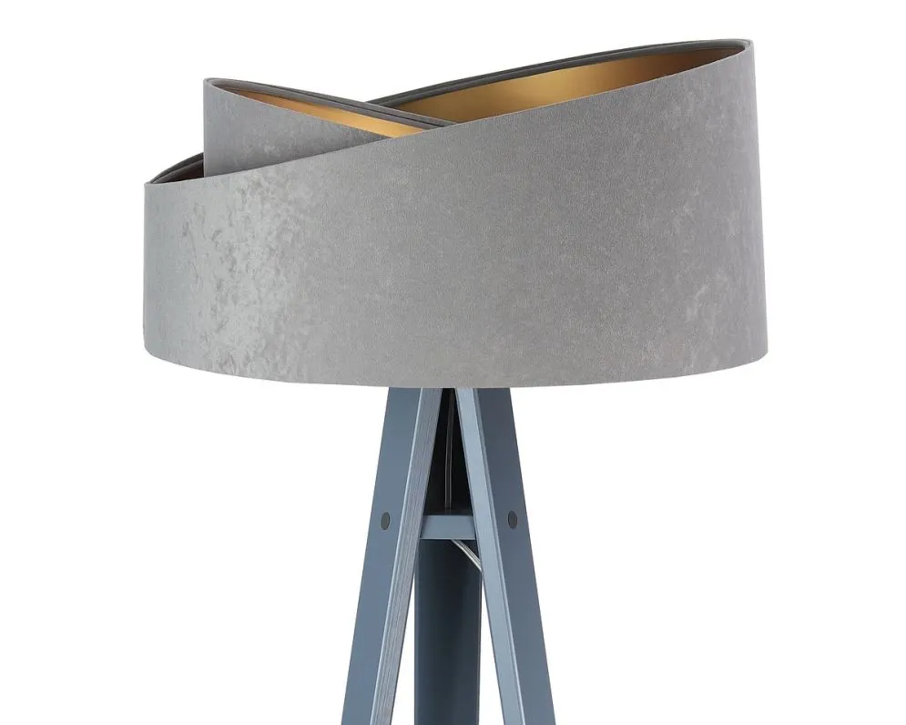 Lampa stojąca GEMSTONE szara/złota podłogowa do biura | MIRAT.