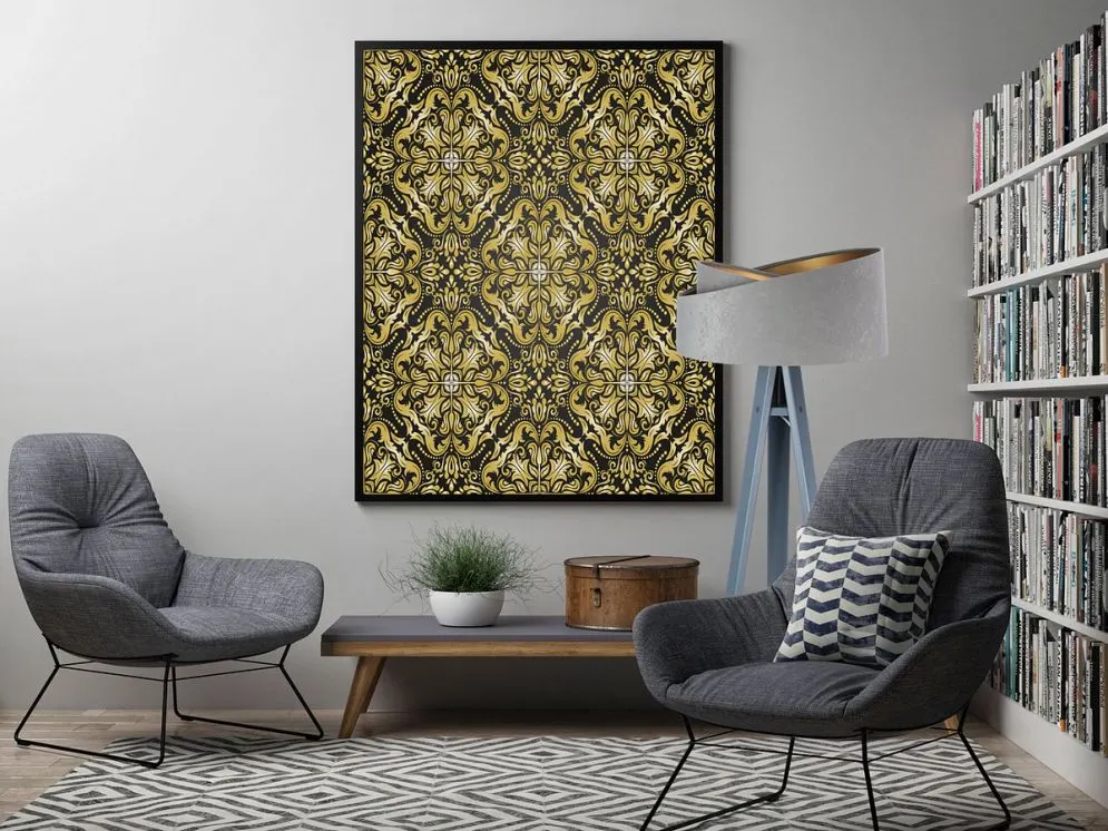 Lampa stojąca GEMSTONE szara/złota podłogowa do biura | MIRAT.