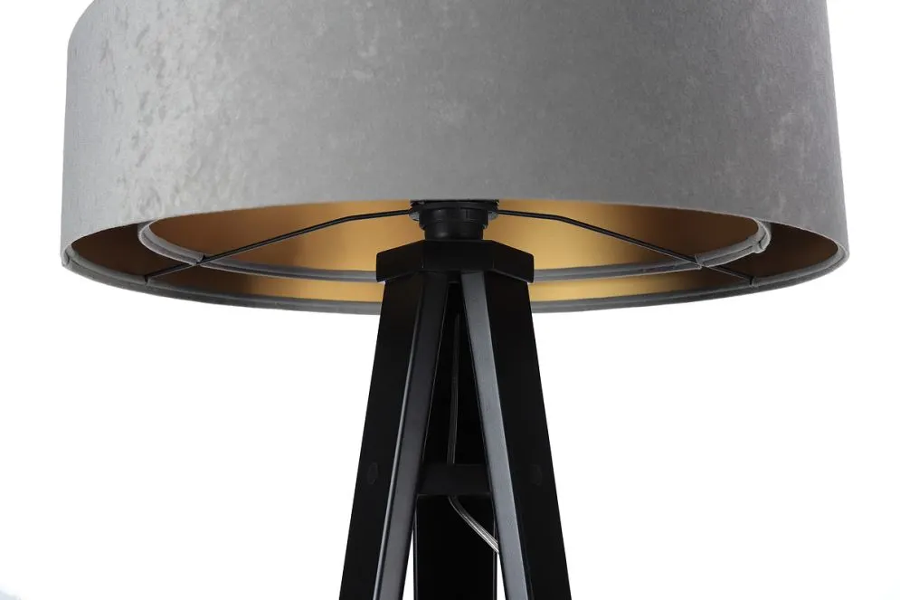 Lampa stojąca GEMSTONE szara/złota/czarna w stylu industrialnym | MIRAT.