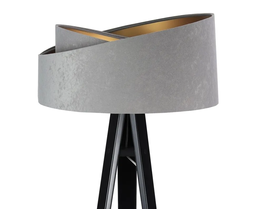 Lampa stojąca GEMSTONE szara/złota/czarna w stylu industrialnym | MIRAT.