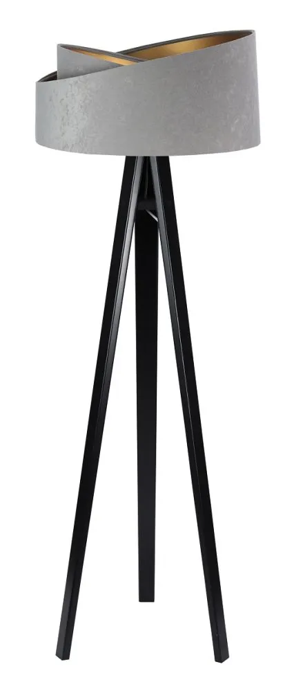 Lampa stojąca GEMSTONE szara/złota/czarna w stylu industrialnym | MIRAT.