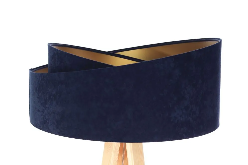 Lampa stojąca GEMSTONE granatowa/złota/sosna w stylu glamour | MIRAT.