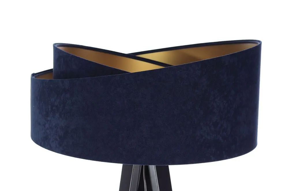 Lampa stojąca GEMSTONE granatowa/złota/czarna w stylu loft | MIRAT.