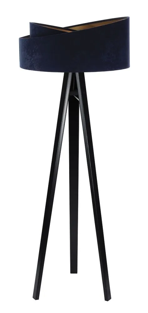 Lampa stojąca GEMSTONE granatowa/złota/czarna w stylu loft | MIRAT.