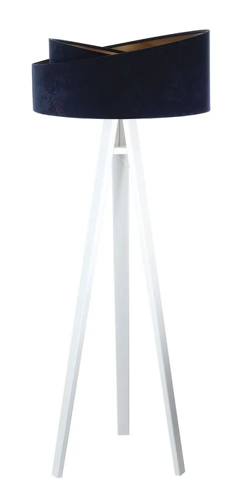 Lampa stojąca GEMSTONE granatowa/złota/biała w stylu glamour | MIRAT.