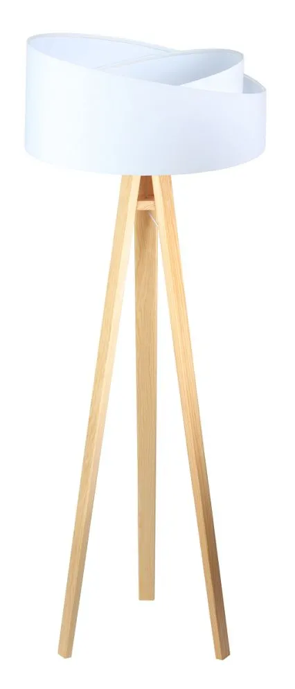 Lampa stojąca GEMSTONE biała/sosna w stylu skandynawskim | MIRAT. w stylu  kolekcja