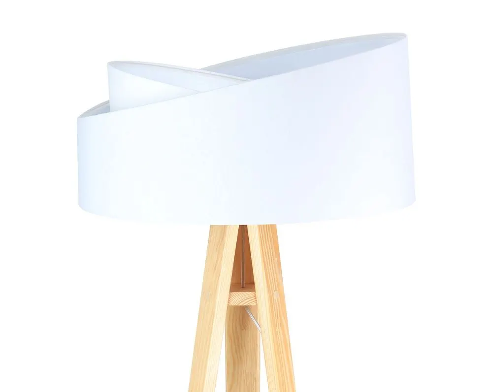 Lampa stojąca GEMSTONE biała/sosna w stylu skandynawskim | MIRAT. w stylu  kolekcja