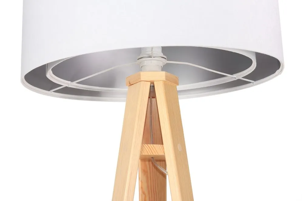 Lampa stojąca GEMSTONE biała/srebrna/sosna polskiej produkcji | MIRAT. w stylu kolekcja