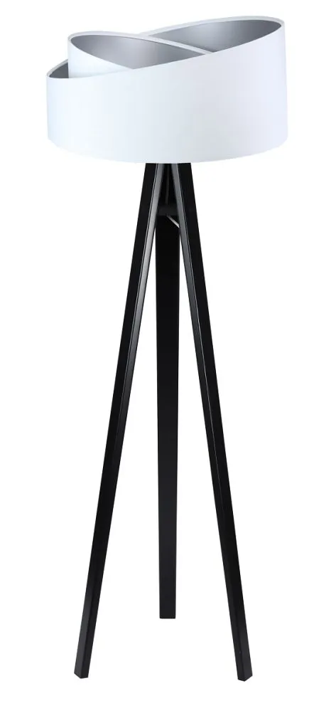 Lampa stojąca GEMSTONE biała/srebrna/czarna welurowa | MIRAT. w stylu  kolekcja