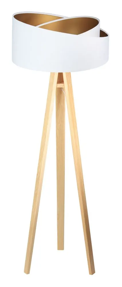 Lampa stojąca GEMSTONE biała/złota/sosna podłogowa | MIRAT. w stylu  kolekcja