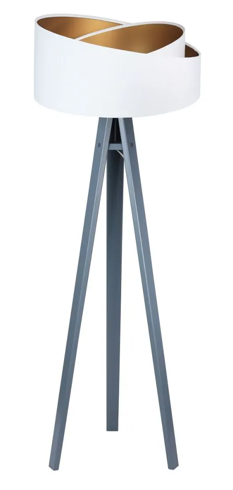 Lampa stojąca GEMSTONE biała/złota/szara z włącznikiem nożnym | MIRAT. w stylu  kolekcja