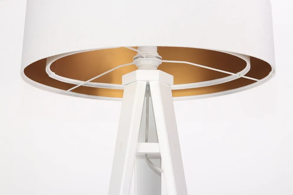 Lampa stojąca GEMSTONE biała/złota w stylu glamour | MIRAT. w stylu kolekcja