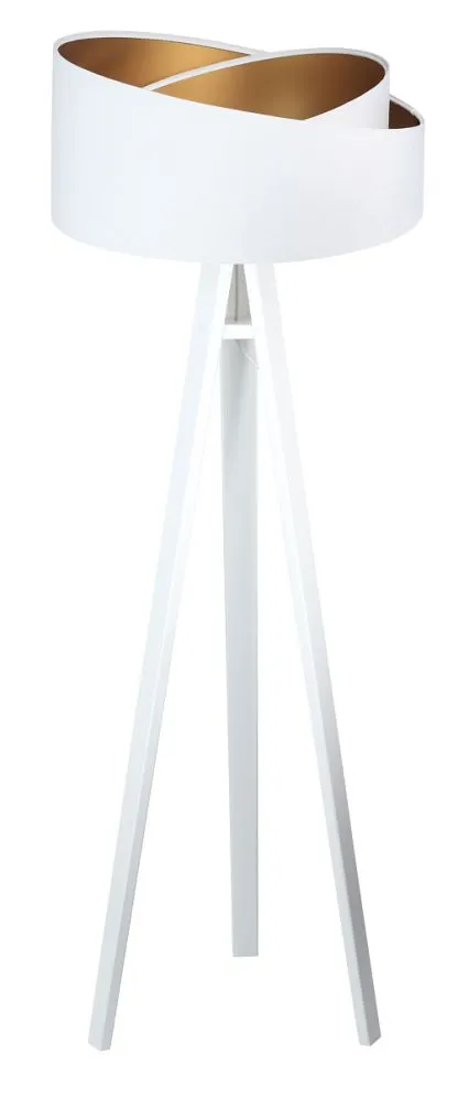 Lampa stojąca GEMSTONE biała/złota w stylu glamour | MIRAT. w stylu kolekcja