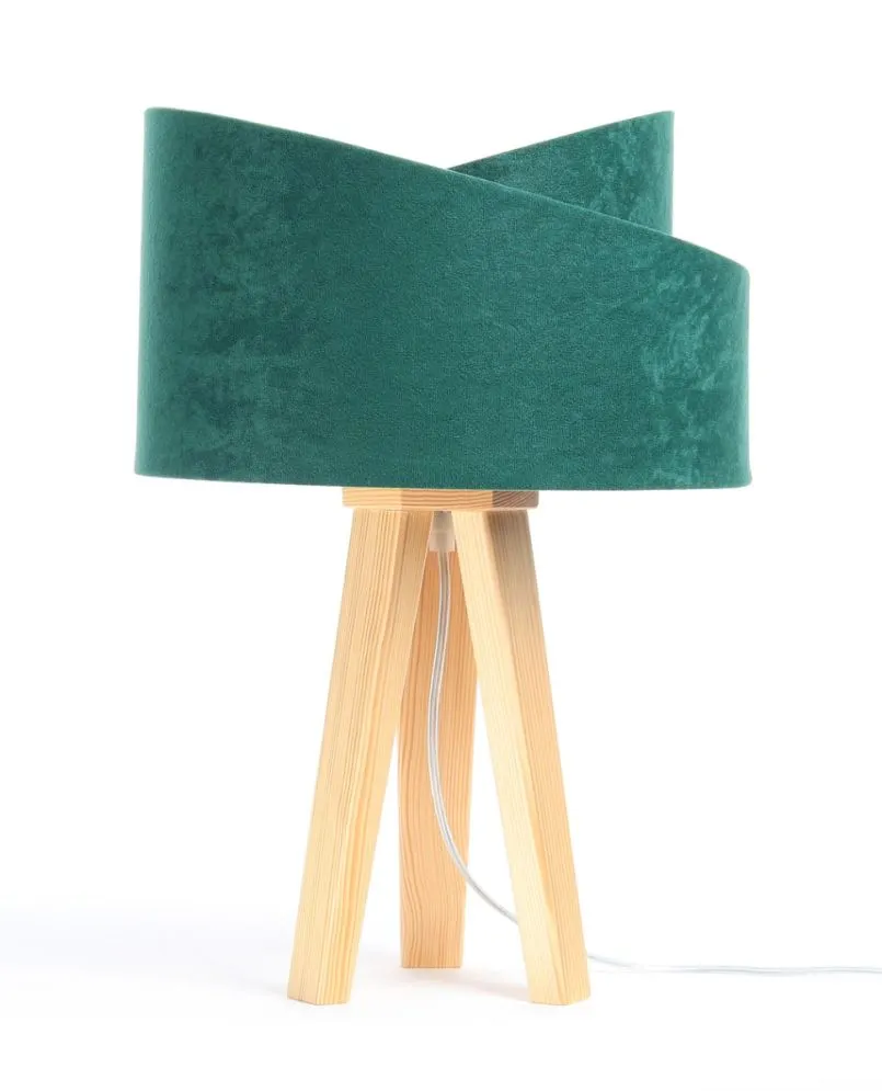 Lampa stołowa GEMSTONE zielona/złota/sosna na trójnogu | MIRAT. w stylu  kolekcja