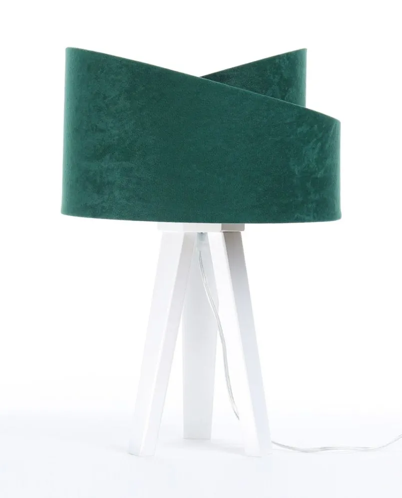 Lampa stołowa GEMSTONE zielona/złota/biała do sypialni | MIRAT. w stylu kolekcja