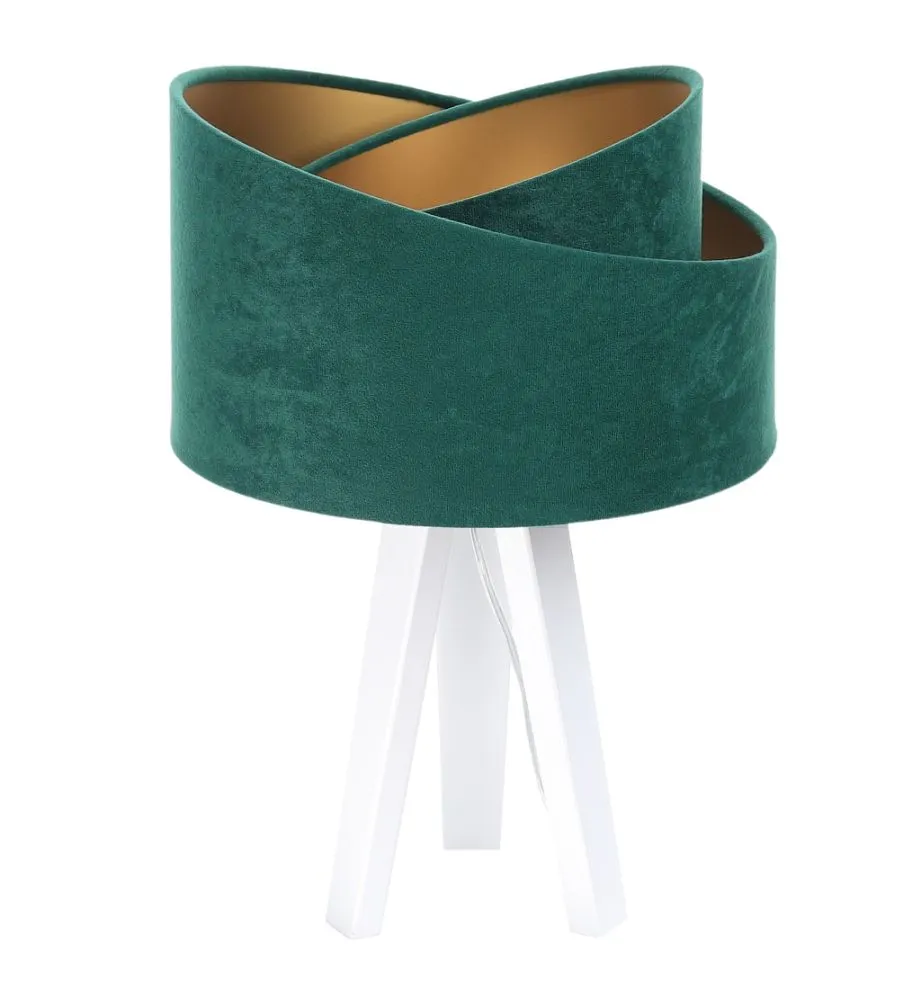 Lampa stołowa GEMSTONE zielona/złota/biała do sypialni | MIRAT. w stylu kolekcja