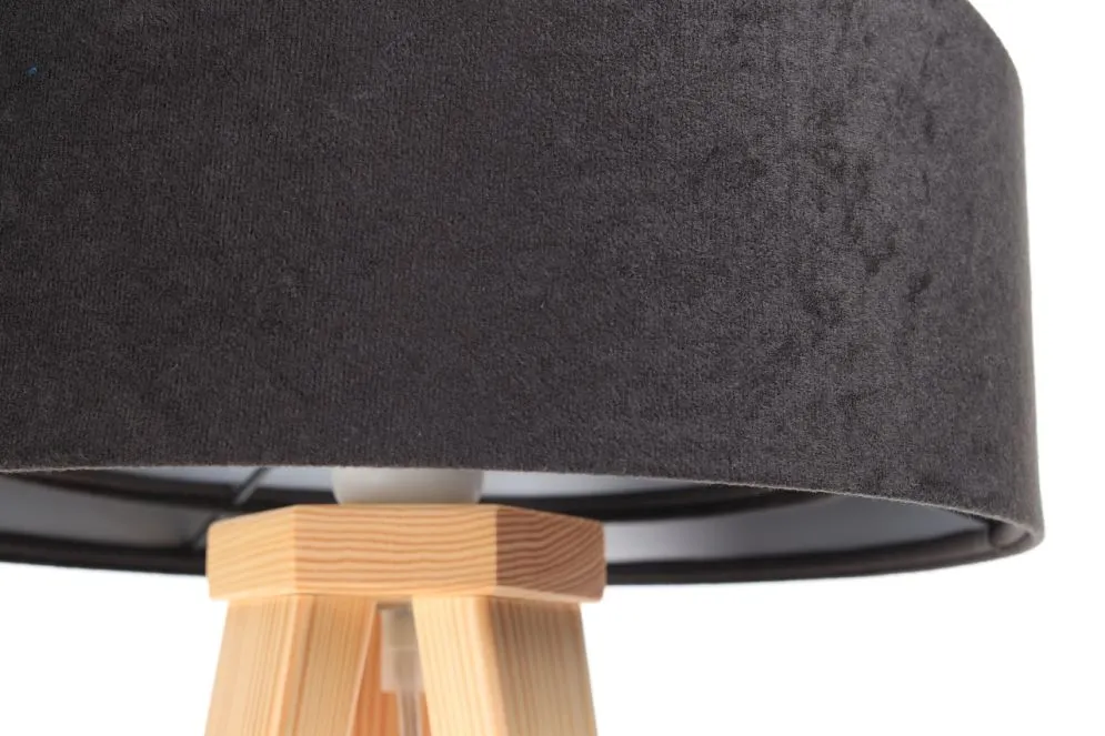 Lampa stołowa GEMSTONE czarna/srebrna/sosna nocna | MIRAT. w stylu kolekcja