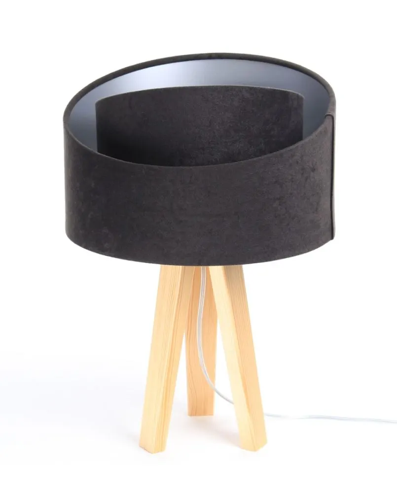 Lampa stołowa GEMSTONE czarna/srebrna/sosna nocna | MIRAT. w stylu kolekcja