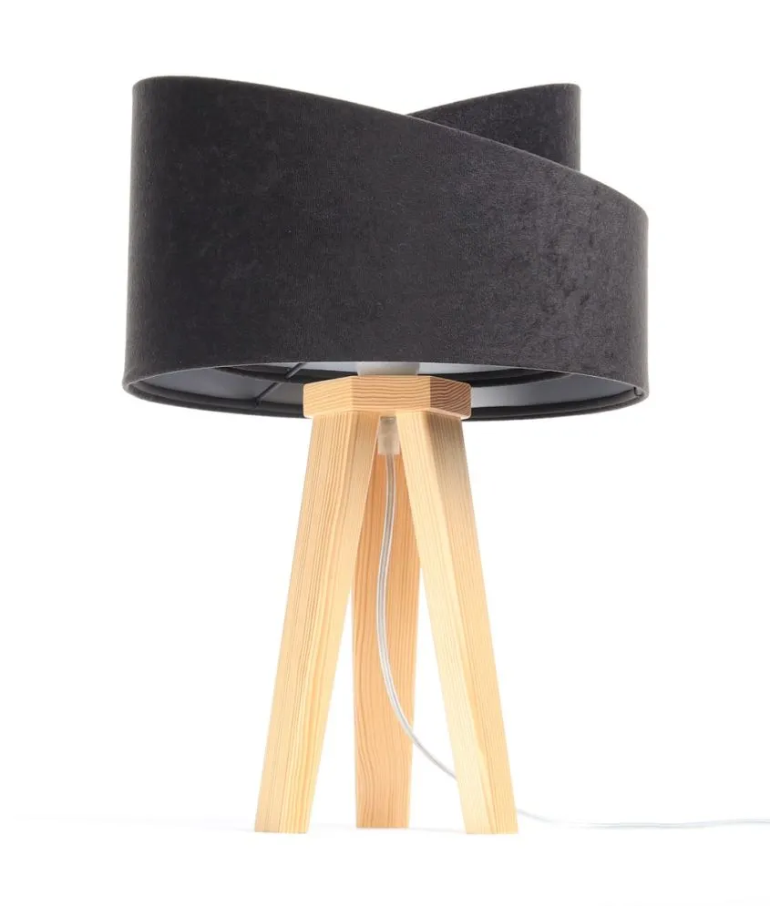 Lampa stołowa GEMSTONE czarna/srebrna/sosna nocna | MIRAT. w stylu kolekcja