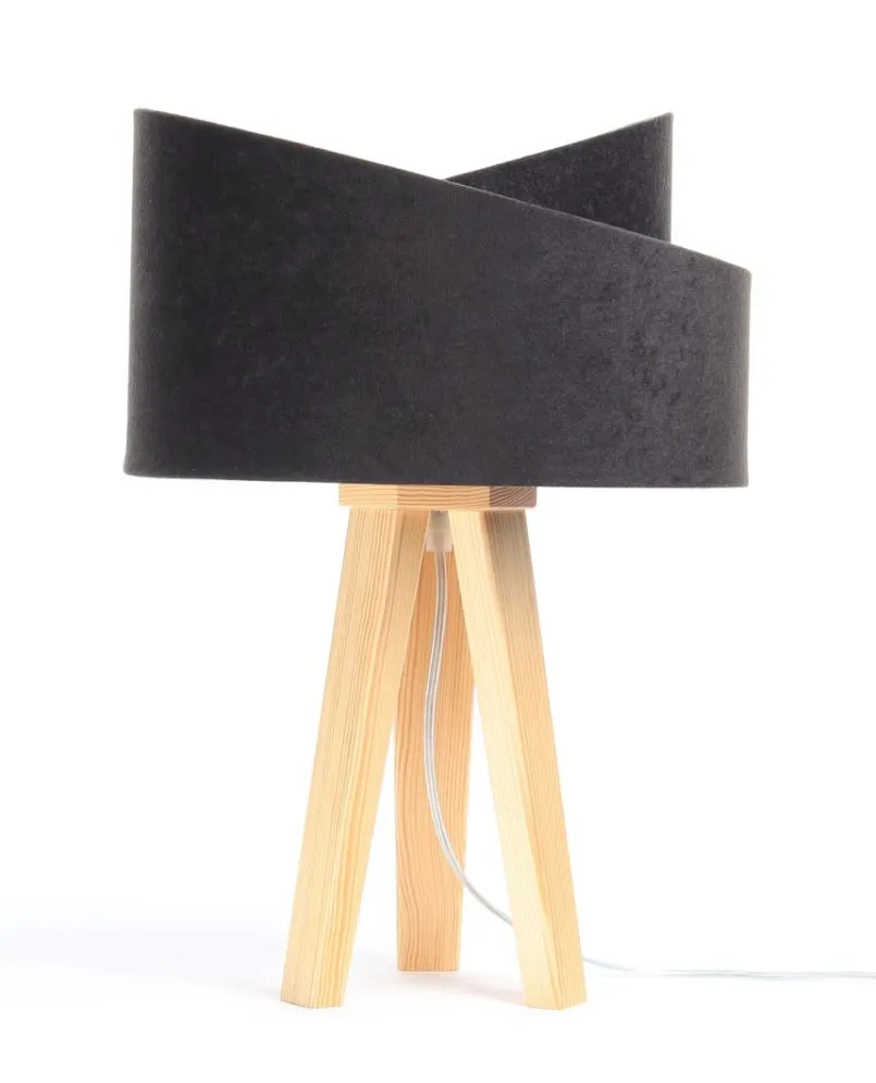 Lampa stołowa GEMSTONE czarna/srebrna/sosna nocna | MIRAT. w stylu kolekcja