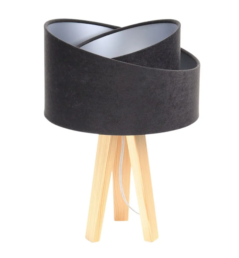 Lampa stołowa GEMSTONE czarna/srebrna/sosna nocna | MIRAT. w stylu kolekcja