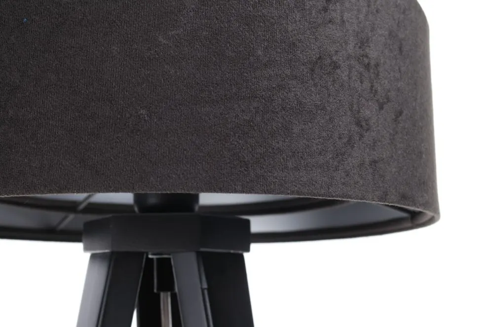 Lampa stołowa GEMSTONE czarna/srebrna/czarna welurowa | MIRAT. w stylu  kolekcja