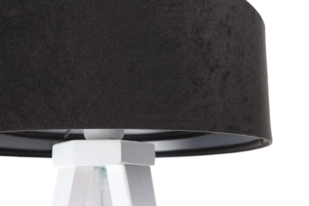 Lampa stołowa GEMSTONE czarna/srebrna/biała mała do salonu | MIRAT.