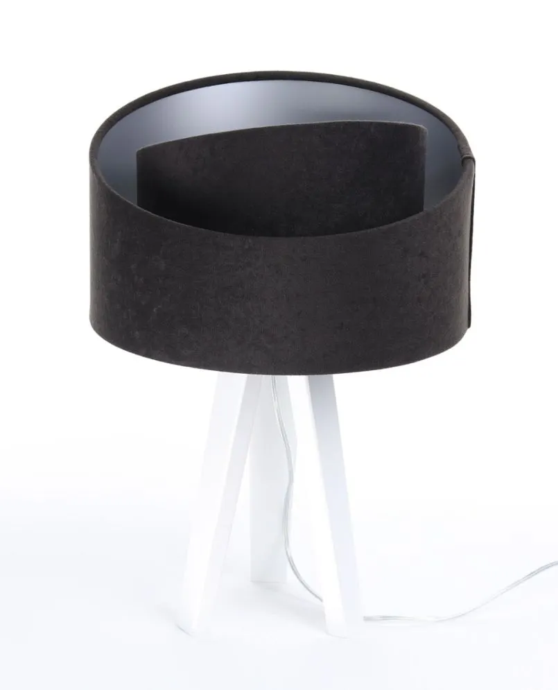 Lampa stołowa GEMSTONE czarna/srebrna/biała mała do salonu | MIRAT.