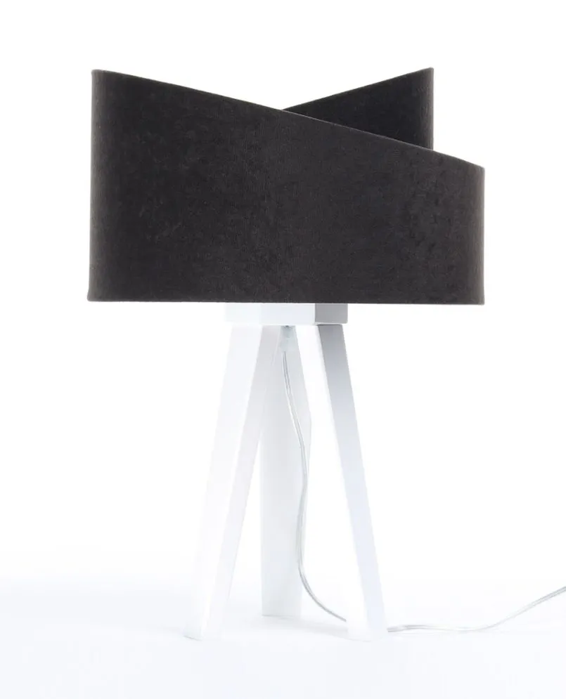 Lampa stołowa GEMSTONE czarna/srebrna/biała mała do salonu | MIRAT.