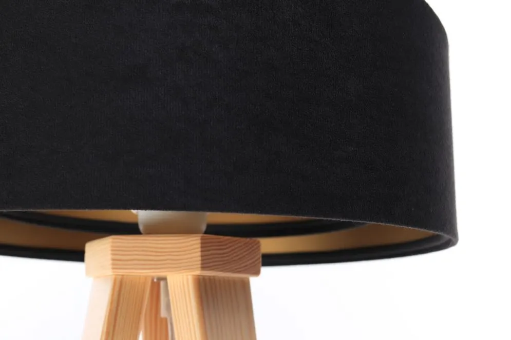 Lampa stołowa GEMSTONE czarna/złota/sosna polskiej produkcji | MIRAT.